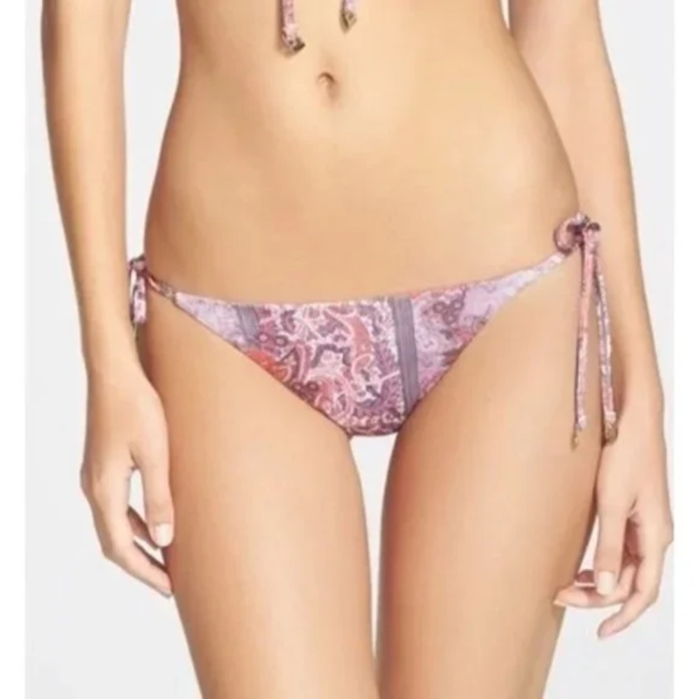 NWOT Wildfox Boho Paisley Floral Side Tie String Bikini Bottoms Sz. XS